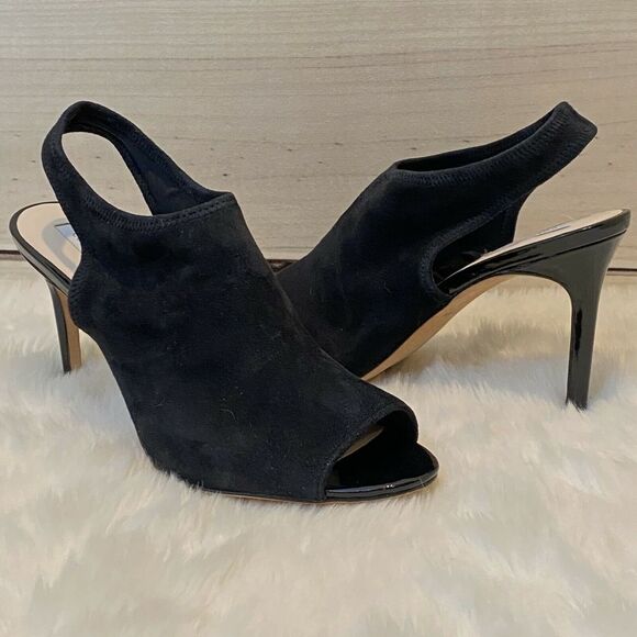 COLE HAAN Nene Slingback Heels Grand OS Comfort Black Suede Sandals - Picture 1 of 7